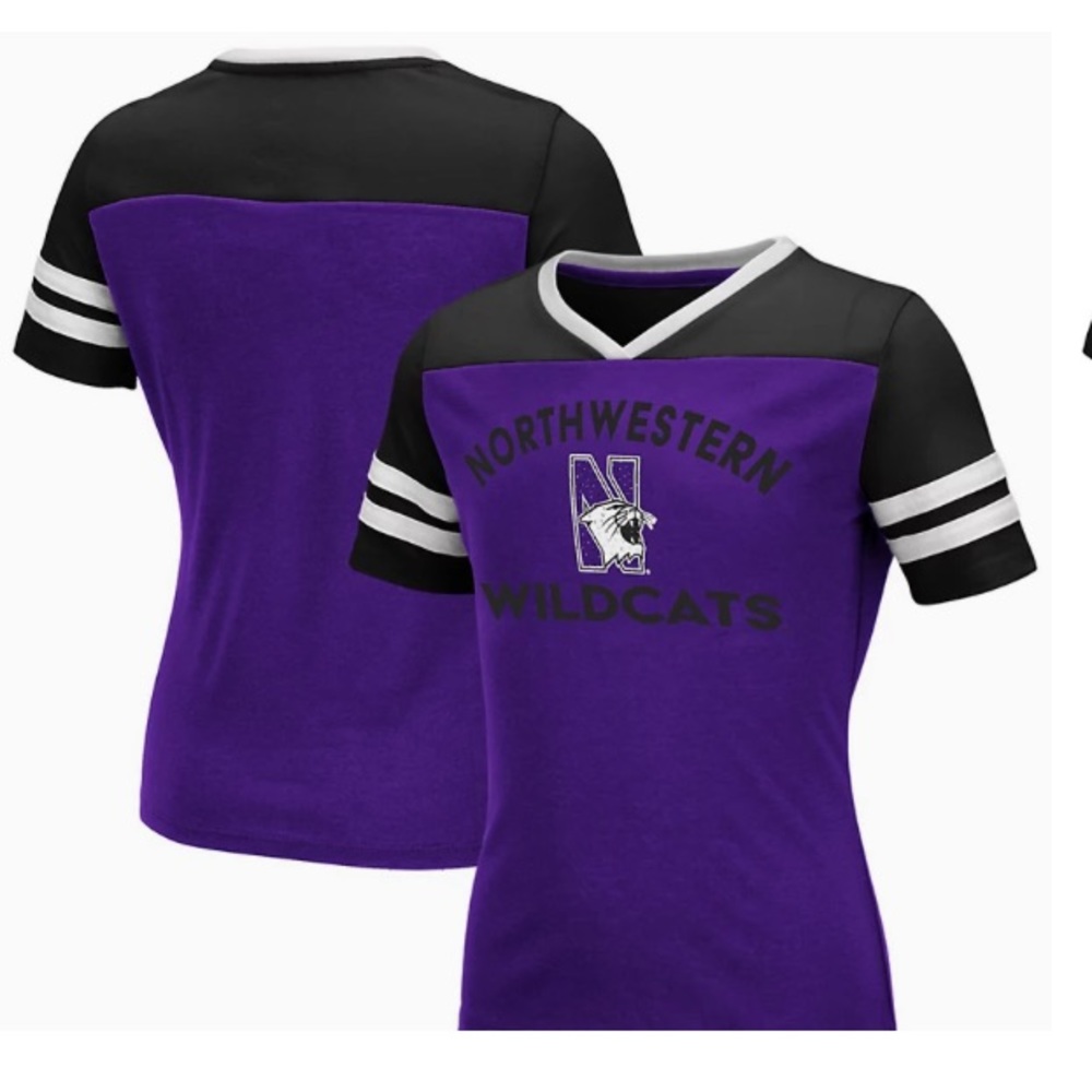 GIRLS YOUTH COLOSSEUM NORTHWESTERN V-NECK T-SHIRT